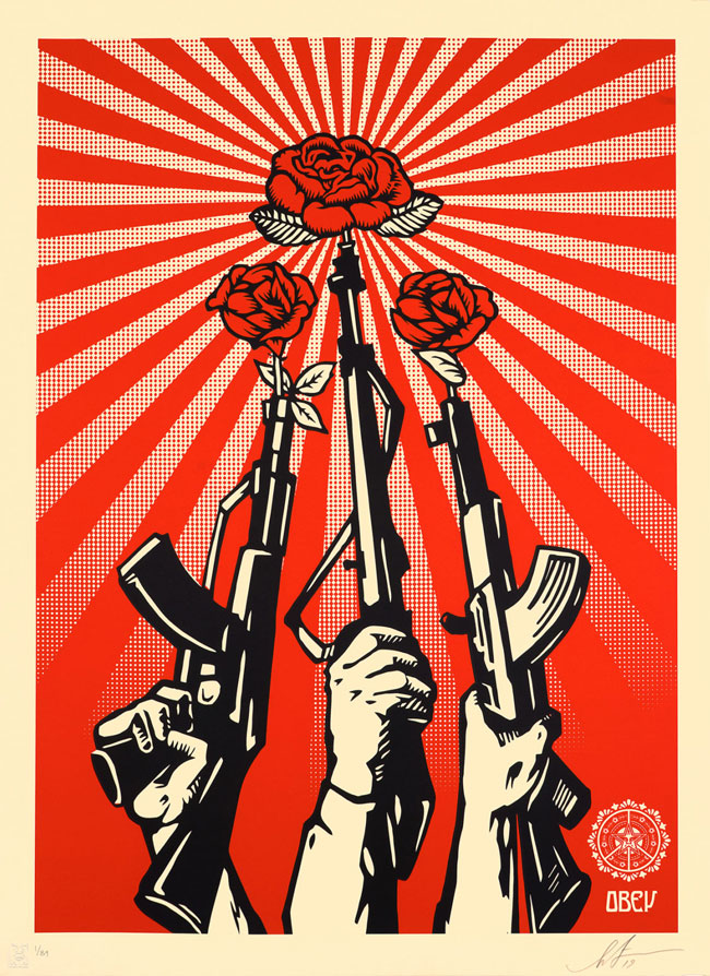 Rose Girl- Shepard Fairey（Guns and Roses）, Rising Sun 旭日旗